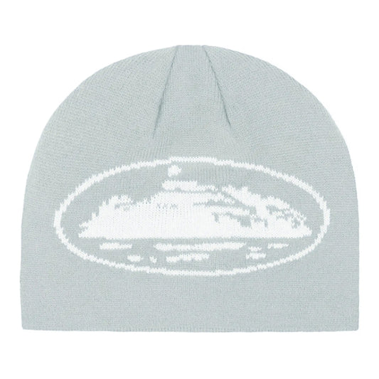 Corteiz Alcatraz Beanie “Grey White”